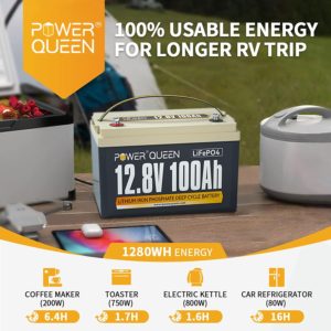 Power Queen 12.8V 100Ah LiFePO4 Battery