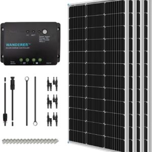 Renogy 400 Watt 12 Volt Monocrystalline Solar Starter Kit with Wanderer